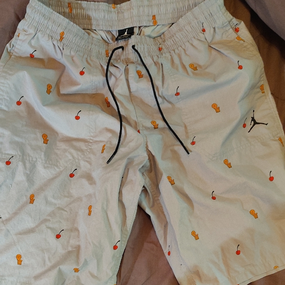 Men's Swim Board Shorts with Cherry and Ice Cream Design